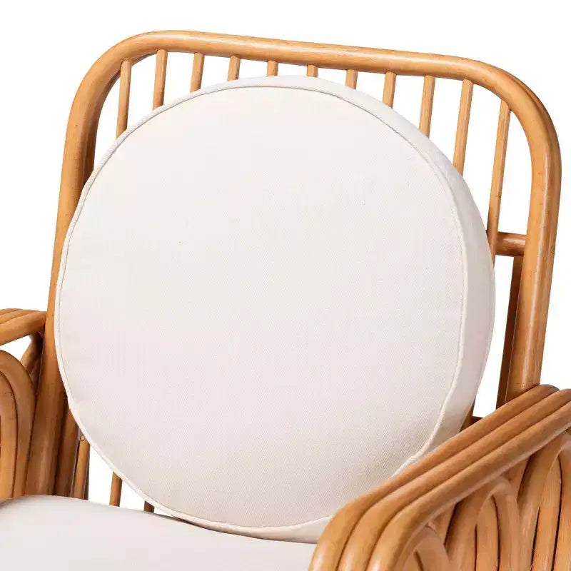 Fauteuil en osier, miel clair/blanc