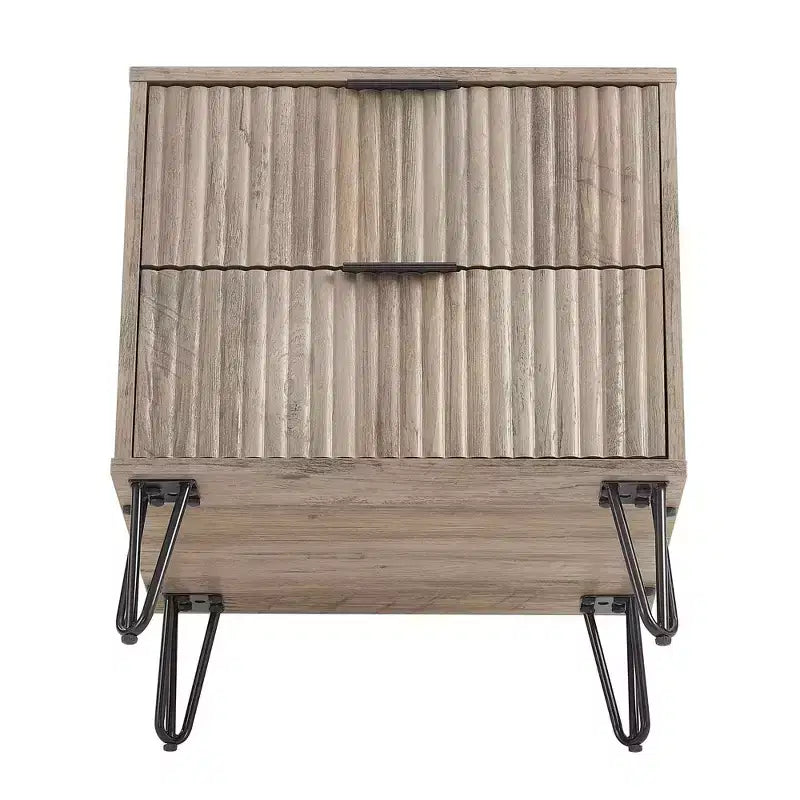 Table de chevet à deux tiroirs