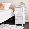 Household Essentials Dresser Tower White: Particle Board Frame 4-Drawer Storage Adult Assembly Required