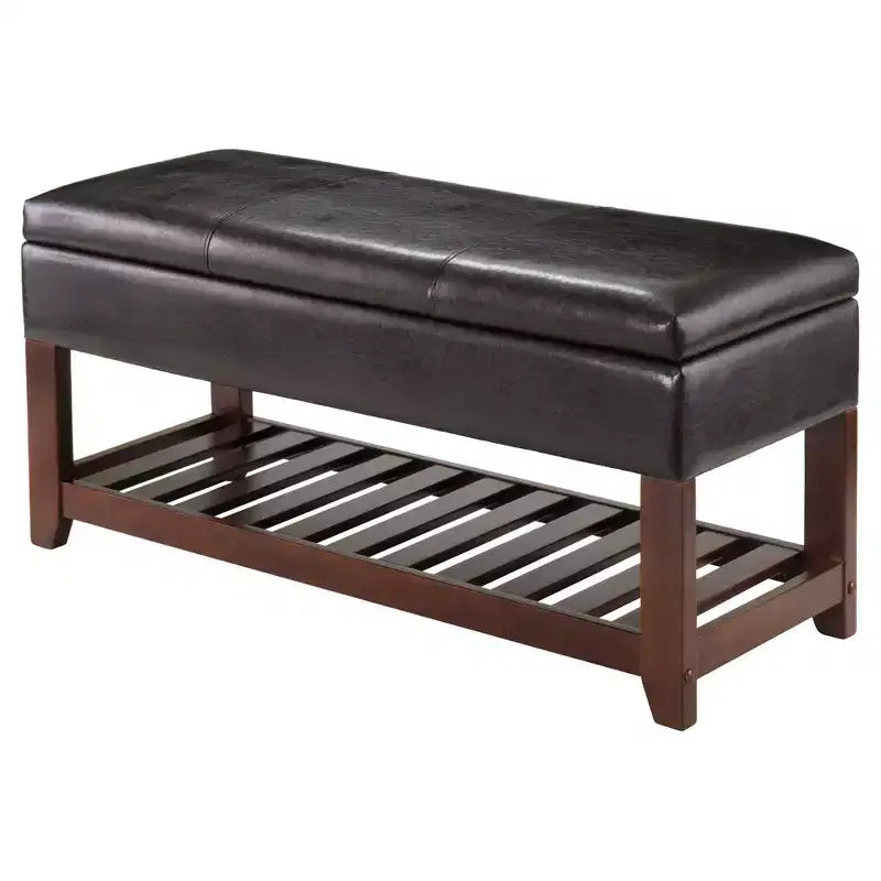 Banc avec coffre de rangement et étagère à chaussures