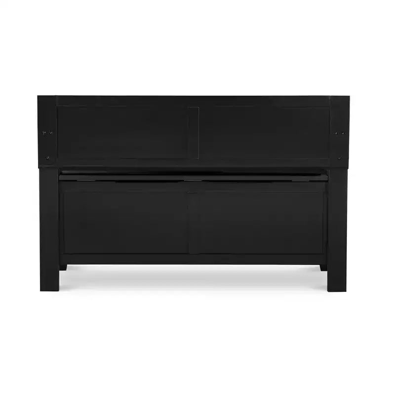 Banc de rangement en bois massif rembourré en similicuir