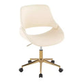 LumiSource Fabrico Office Chair Gold/Cream PU