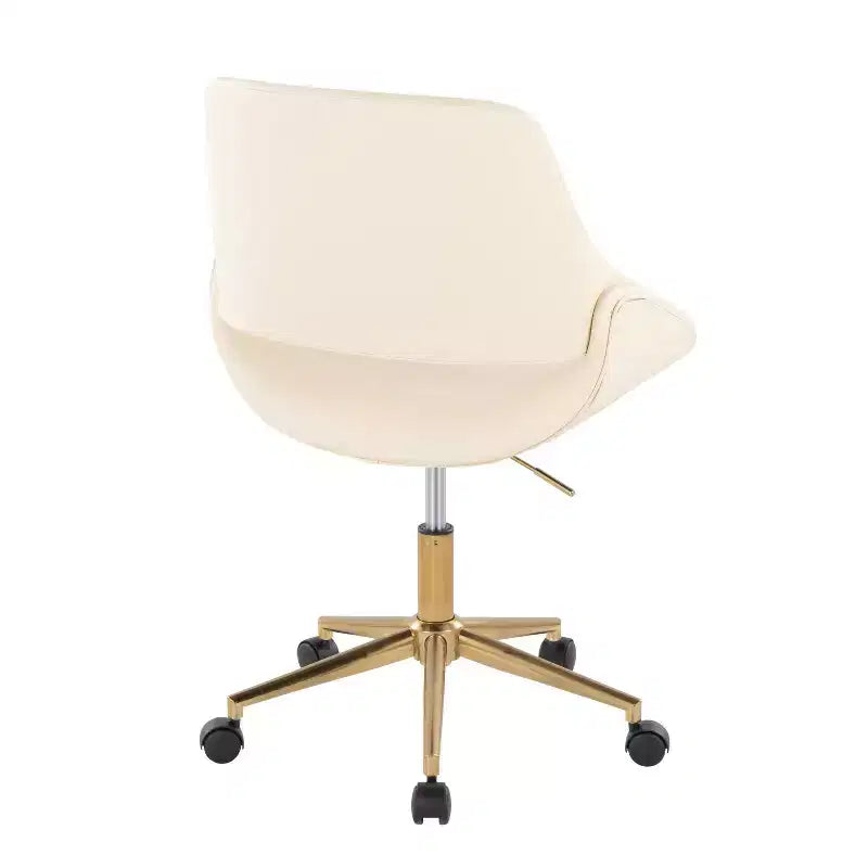 Chaise de bureau, PU doré/beige