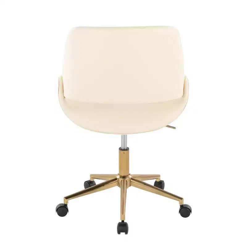 Chaise de bureau, PU doré/beige