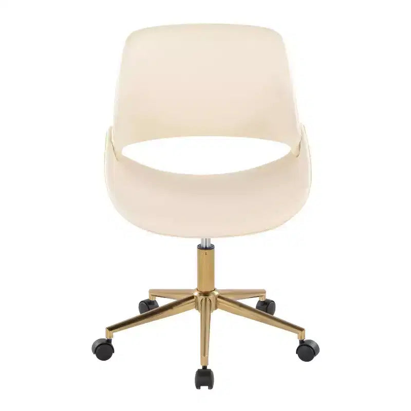 Chaise de bureau, PU doré/beige
