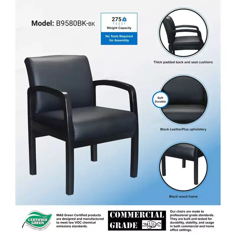 Chaise de bureau visiteur noire