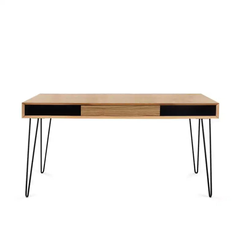 Proman Products Marcus Desk Natural - Proman Products: Steel Frame Veneer Surface All Purpose Drawer