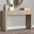 bali & pari Cielo Woven Grasscloth 3 Drawer Console Table Natural/Gold