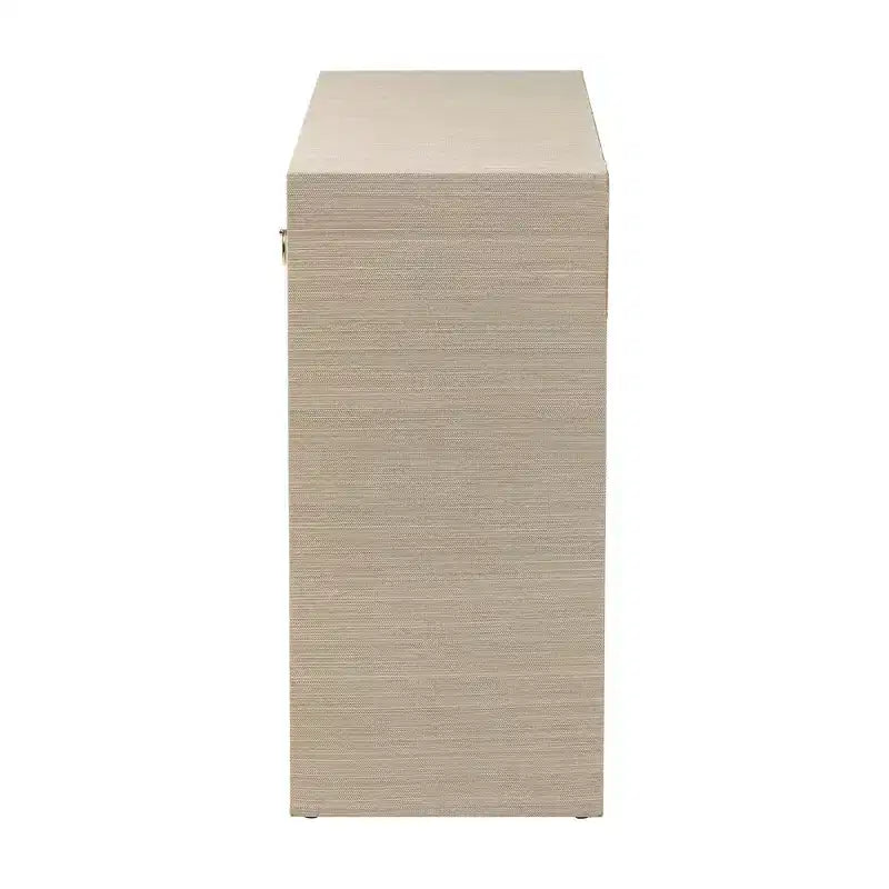 Table de commande à trois tiroirs en tissu de paille tissée