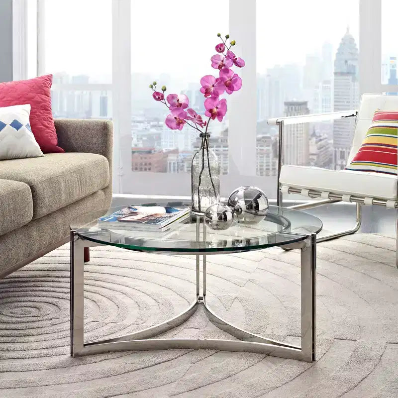 Table basse en acier inoxydable