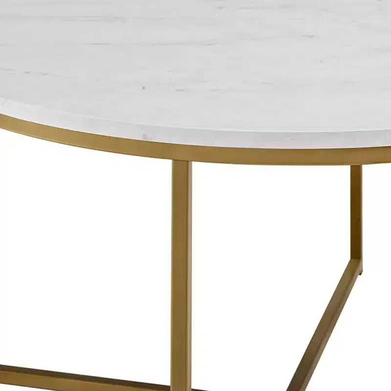 Table basse ronde à pieds croisés