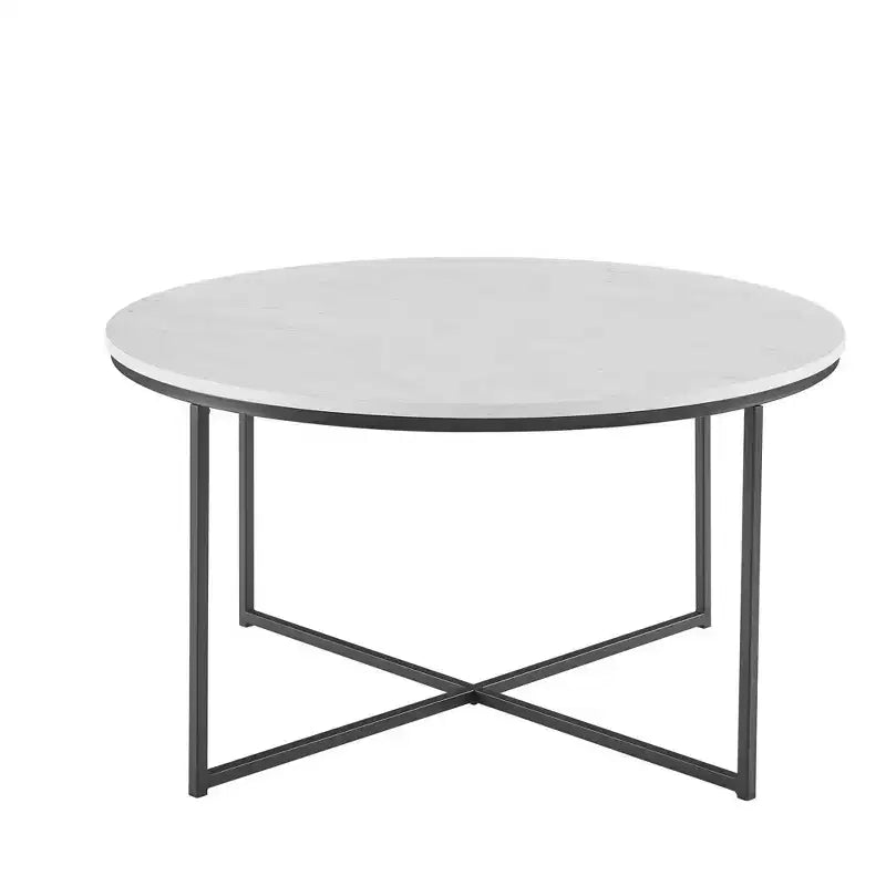 Table basse ronde à pieds croisés