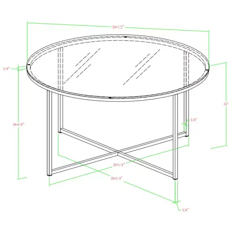 Table basse ronde à pieds croisés