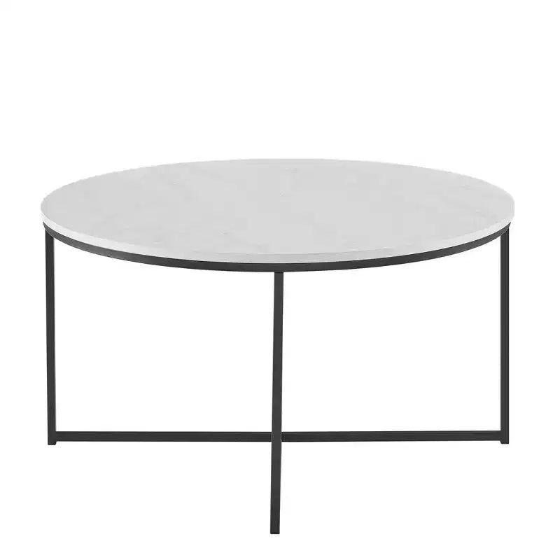 Table basse ronde à pieds croisés