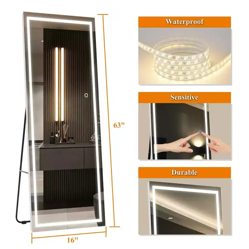 Miroir rectangulaire pleine longueur miroir sur pied