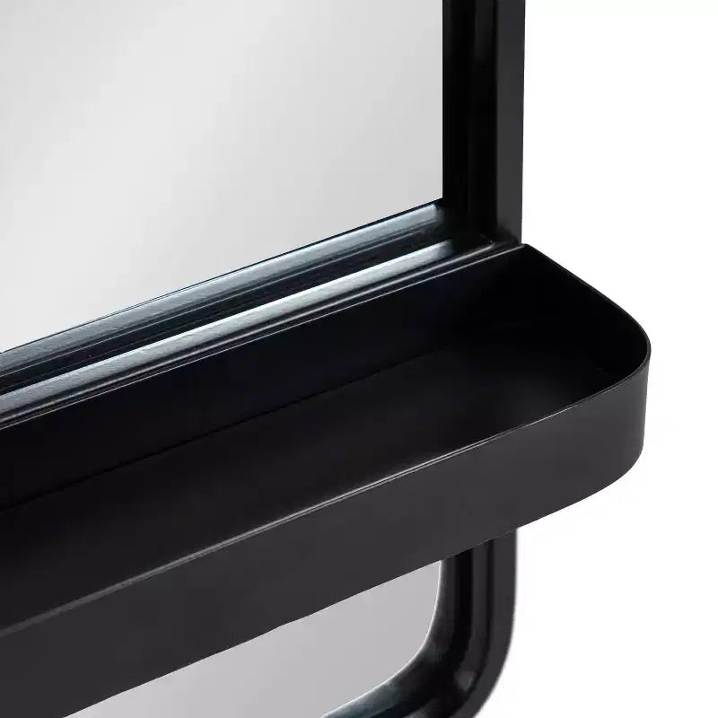 Miroir rectangulaire mural avec étagères