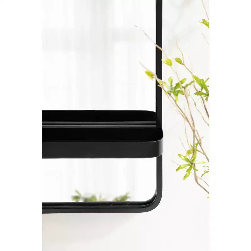 Miroir rectangulaire mural avec étagères