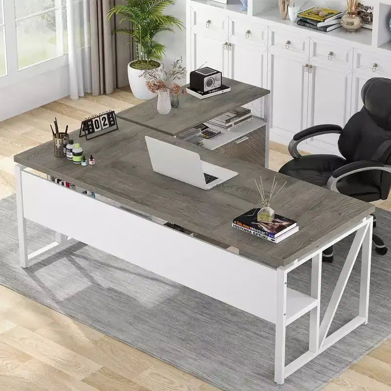 Bureau d'angle avec tiroirs