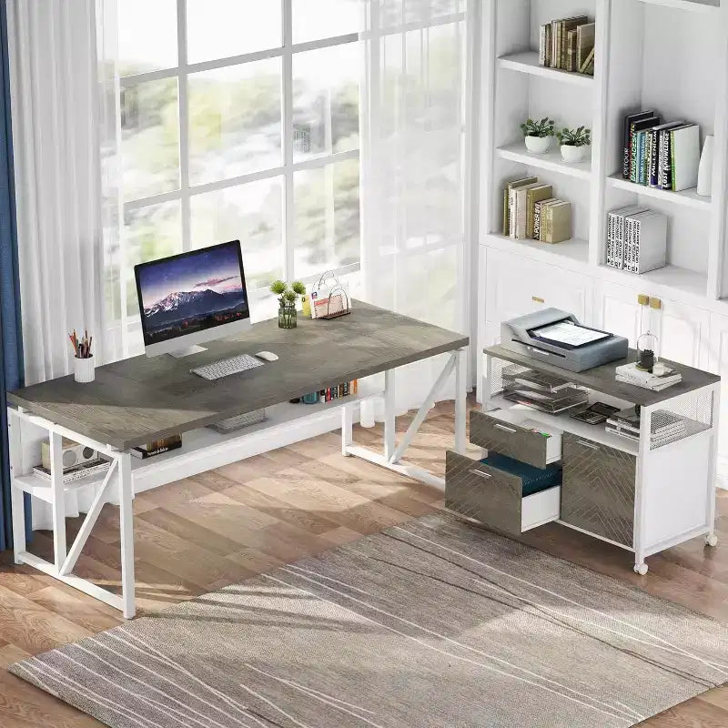 Bureau d'angle avec tiroirs