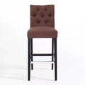 WestinTrends 29 Upholstered Linen Fabric Tufted Bar Stool Chair Brown