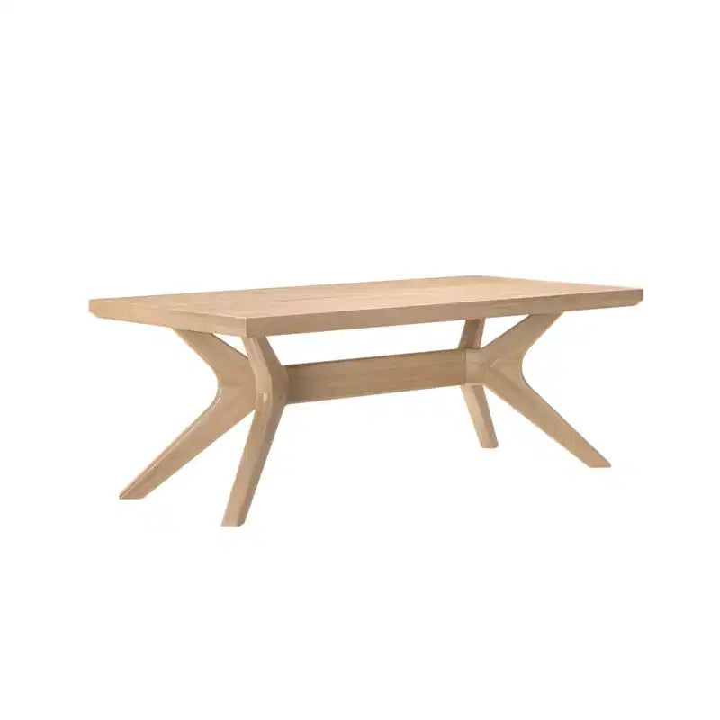 Table basse rectangulaire en bois massif avec pieds en croix