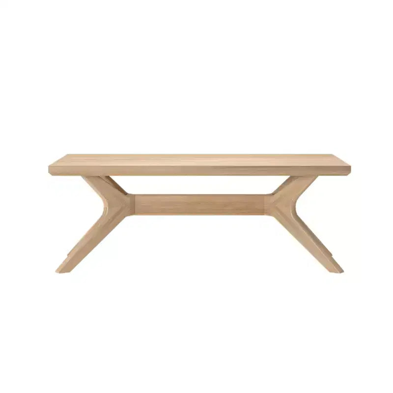 Table basse rectangulaire en bois massif avec pieds en croix