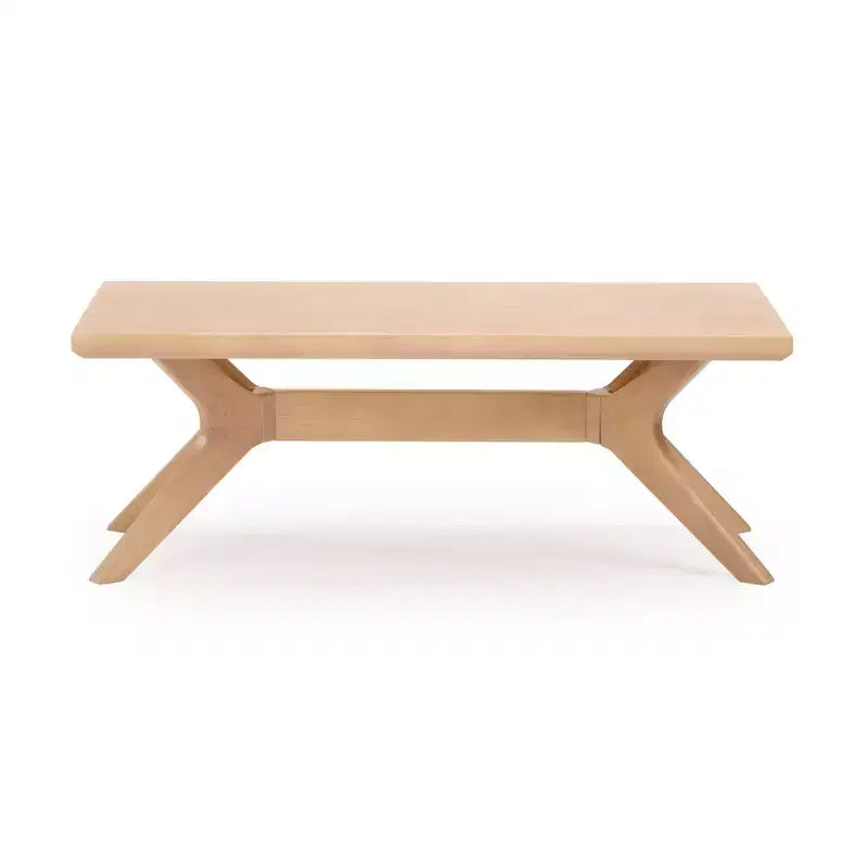 Table basse rectangulaire en bois massif avec pieds en croix