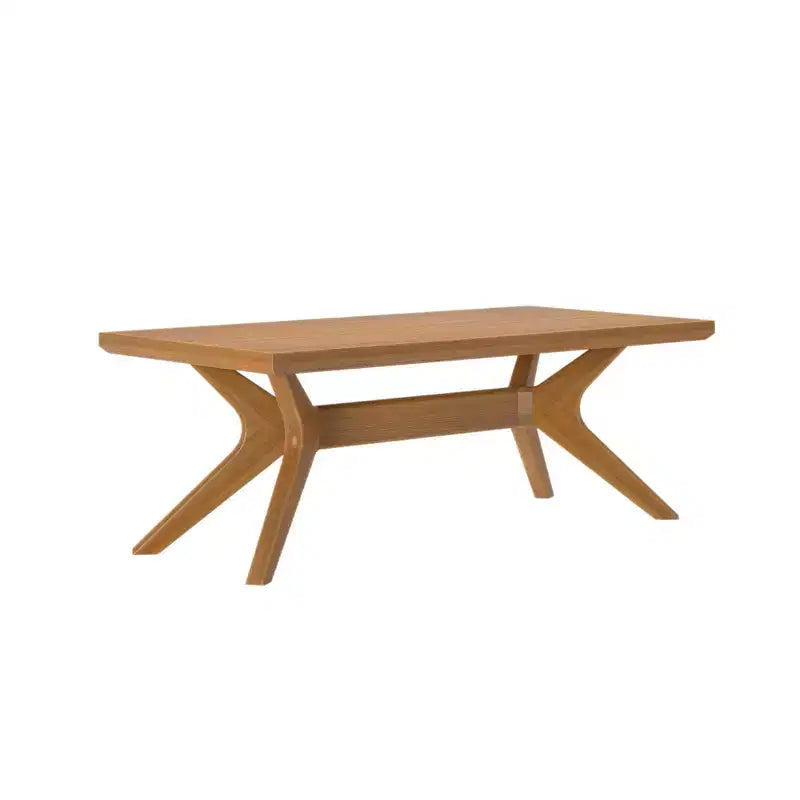 Table basse rectangulaire en bois massif avec pieds en croix