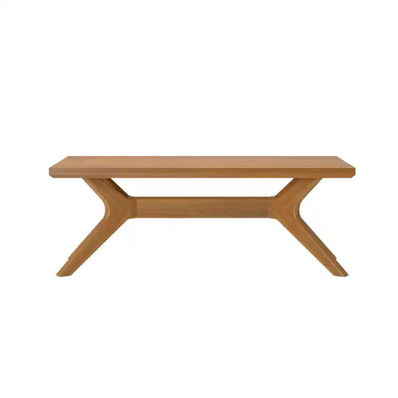 Table basse rectangulaire en bois massif avec pieds en croix