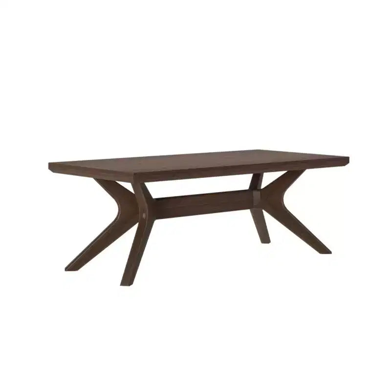 Table basse rectangulaire en bois massif avec pieds en croix