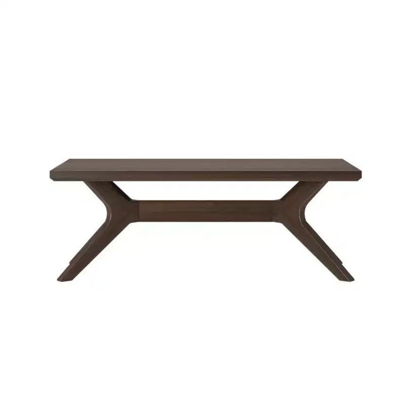 Table basse rectangulaire en bois massif avec pieds en croix