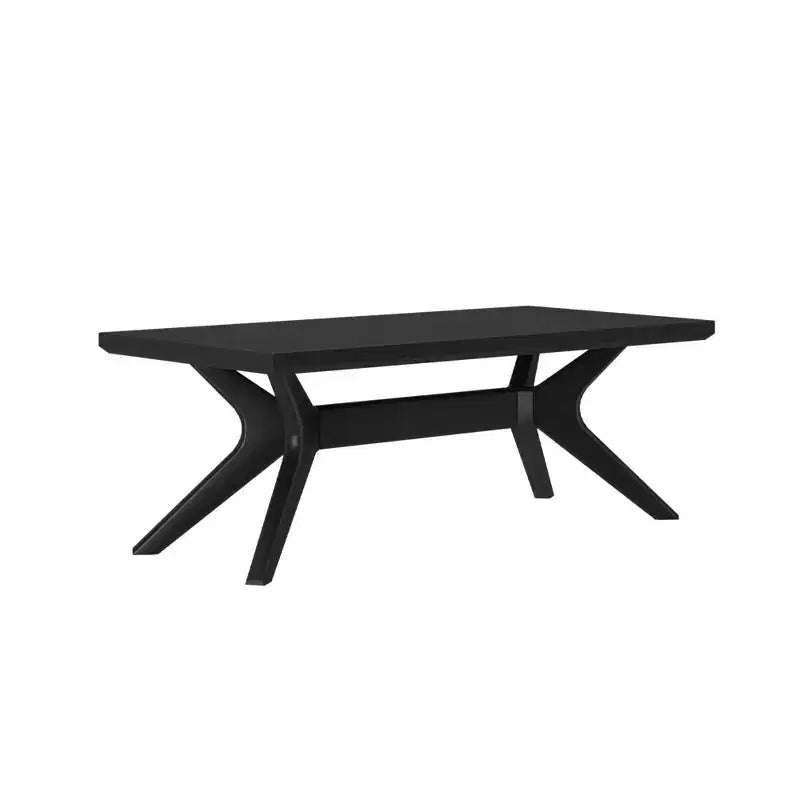 Table basse rectangulaire en bois massif avec pieds en croix