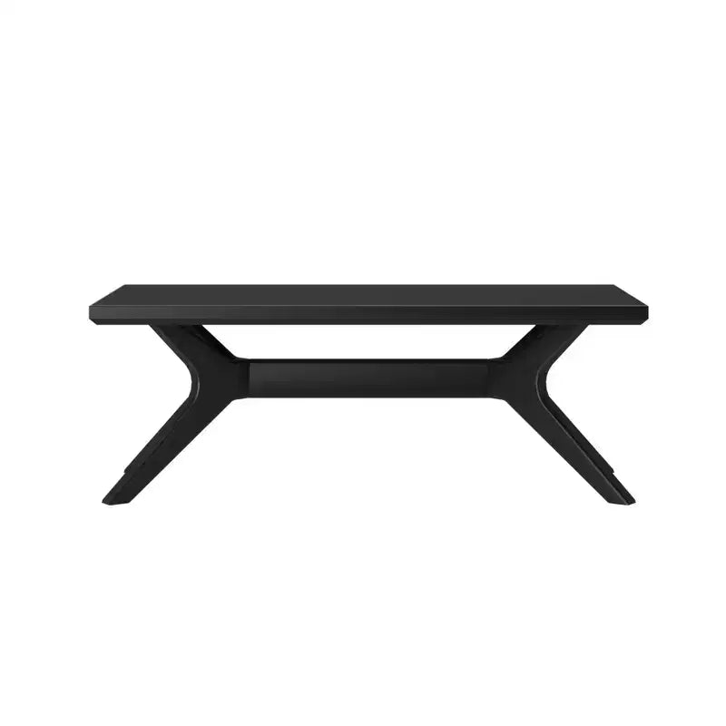 Table basse rectangulaire en bois massif avec pieds en croix