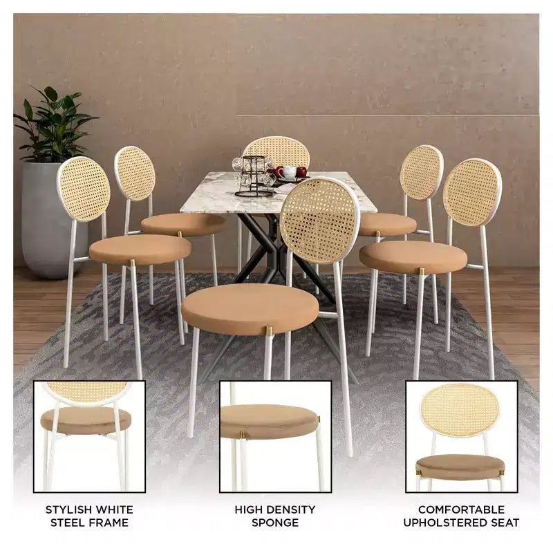 Chaise de salle à manger en velours