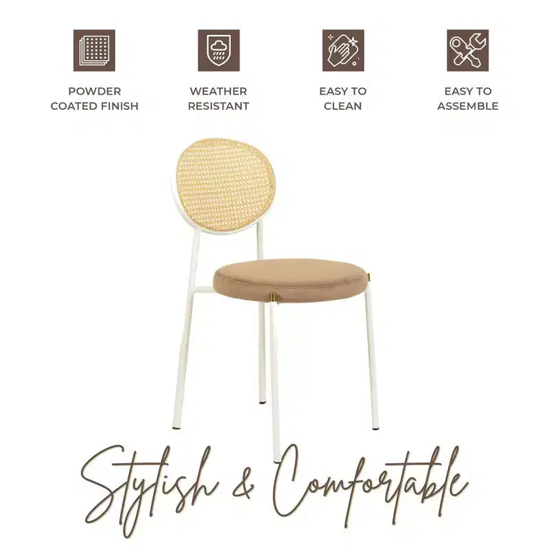 Chaise de salle à manger en velours