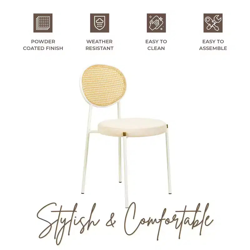 Chaise de salle à manger en velours