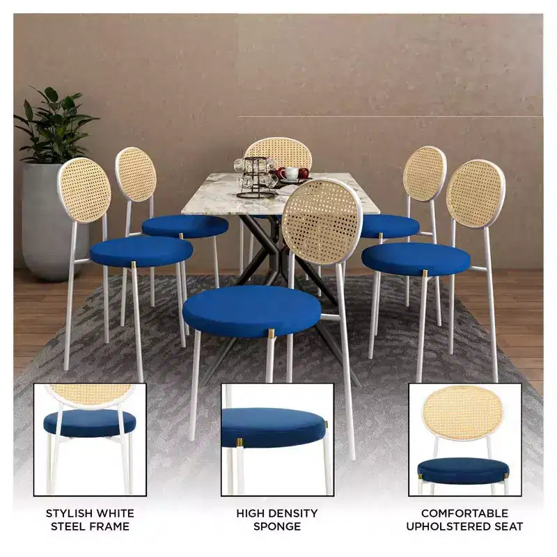 Chaise de salle à manger en velours