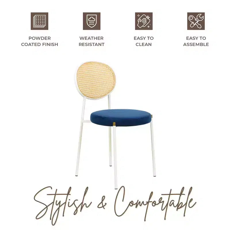 Chaise de salle à manger en velours