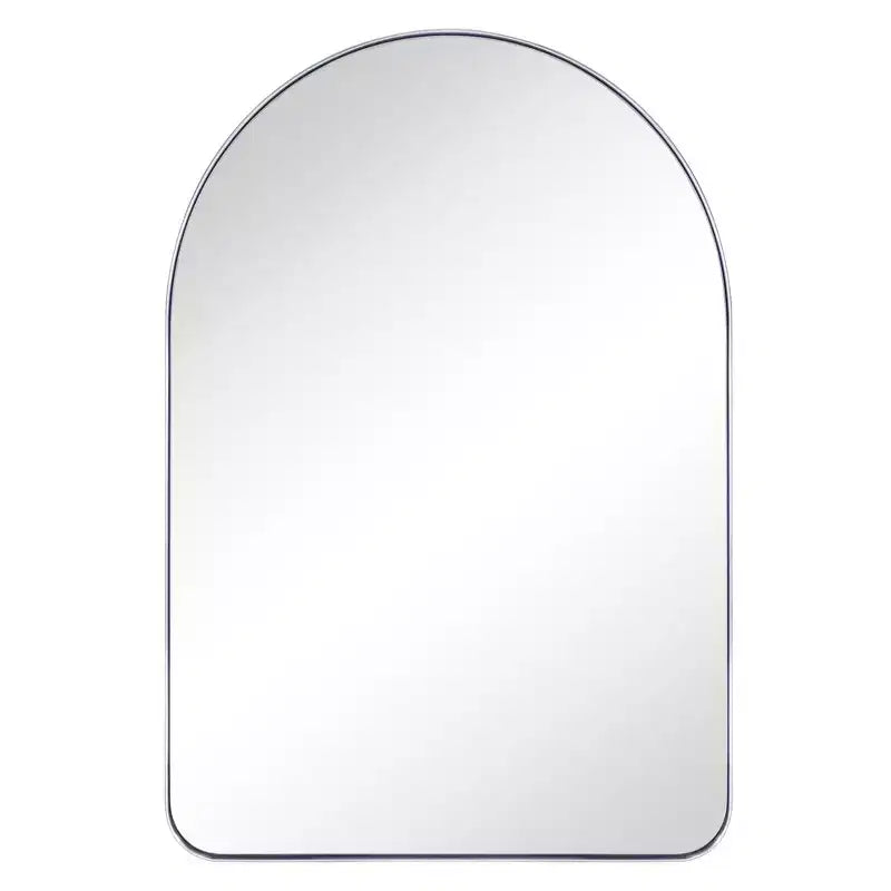 Miroir de courtoisie mural à cadre arqué en acier inoxydable