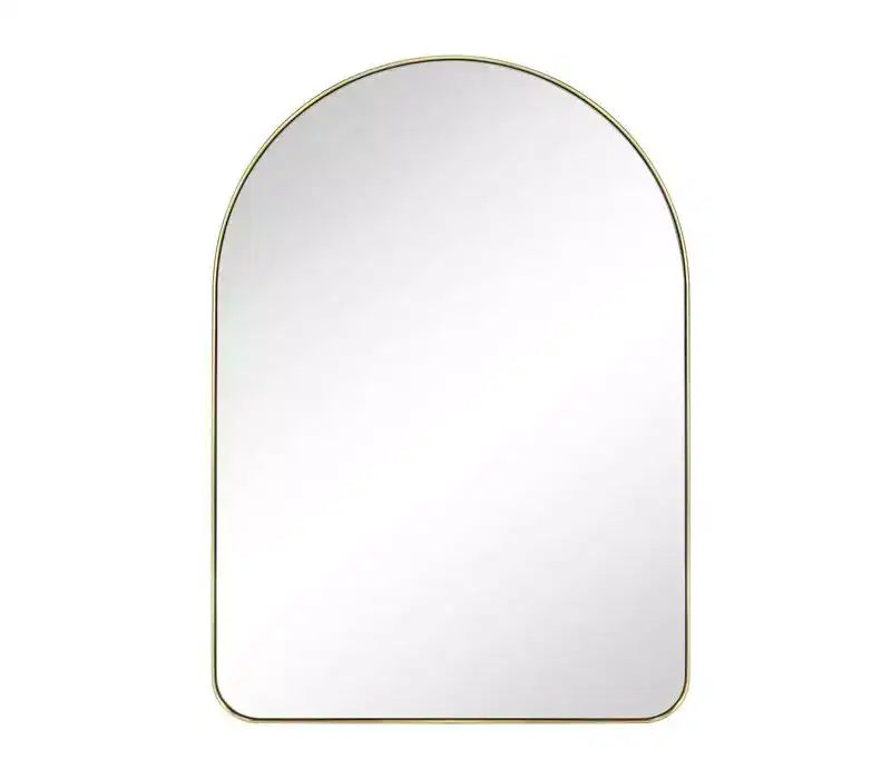 Miroir de courtoisie mural à cadre arqué en acier inoxydable