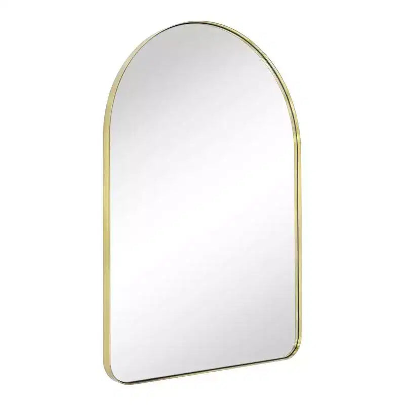 Miroir de courtoisie mural à cadre arqué en acier inoxydable