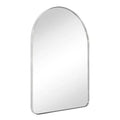 Miroir de courtoisie mural à cadre arqué en acier inoxydable