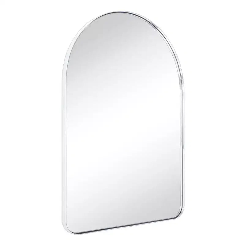 Miroir de courtoisie mural à cadre arqué en acier inoxydable