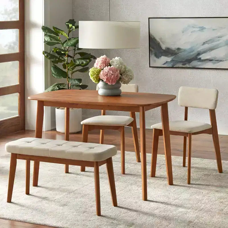 Banc rembourré de style moderne du milieu du siècle