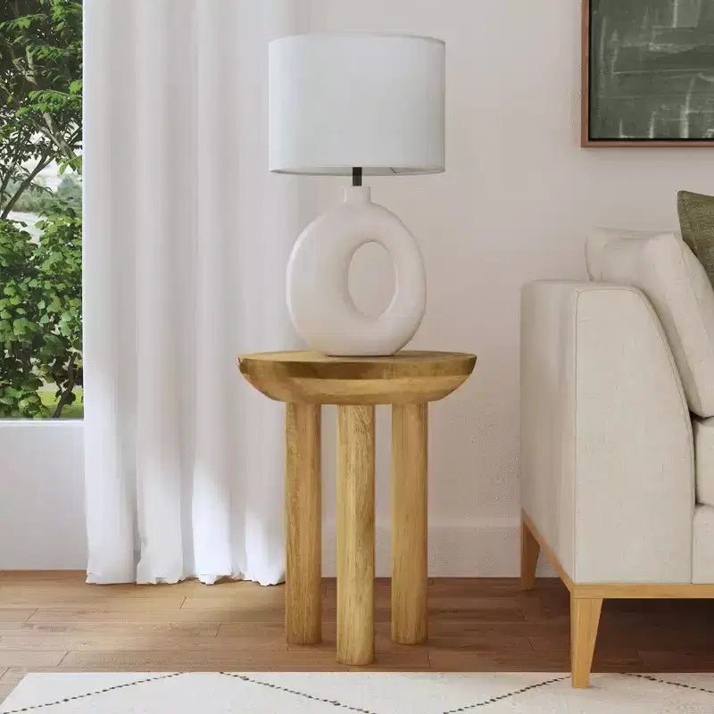 Table d'appoint tripode en bois de manguier