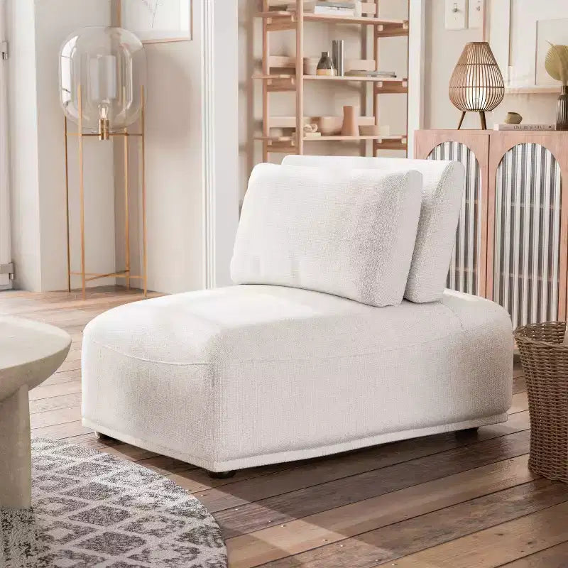 Fauteuil moderne modulable sans accoudoirs avec dossier escamotable
