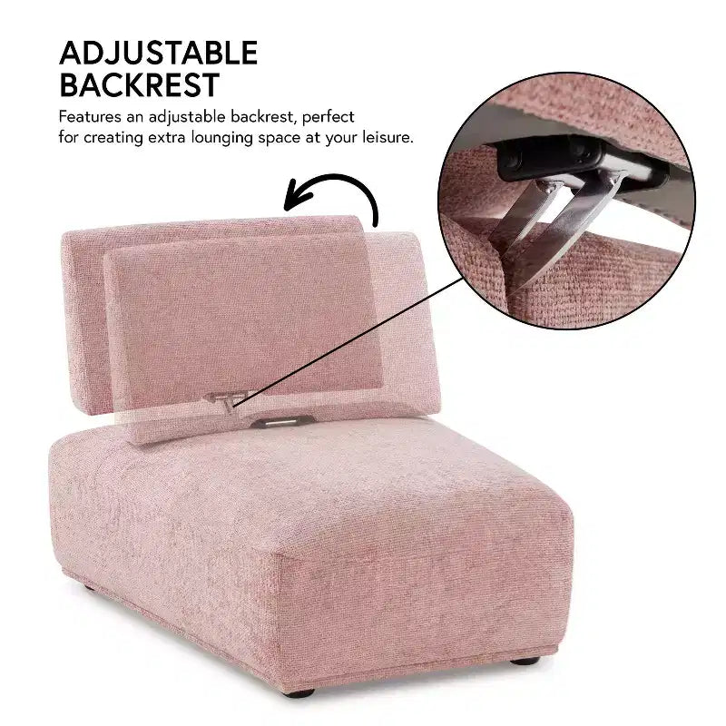 Fauteuil moderne modulable sans accoudoirs avec dossier escamotable