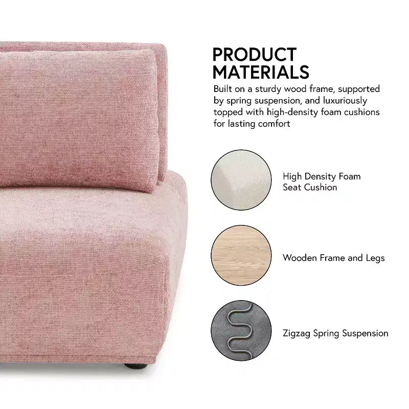 Fauteuil moderne modulable sans accoudoirs avec dossier escamotable